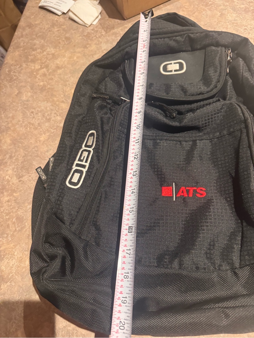 OGIO Black Backpack with Red ATS Logo Travel for Work